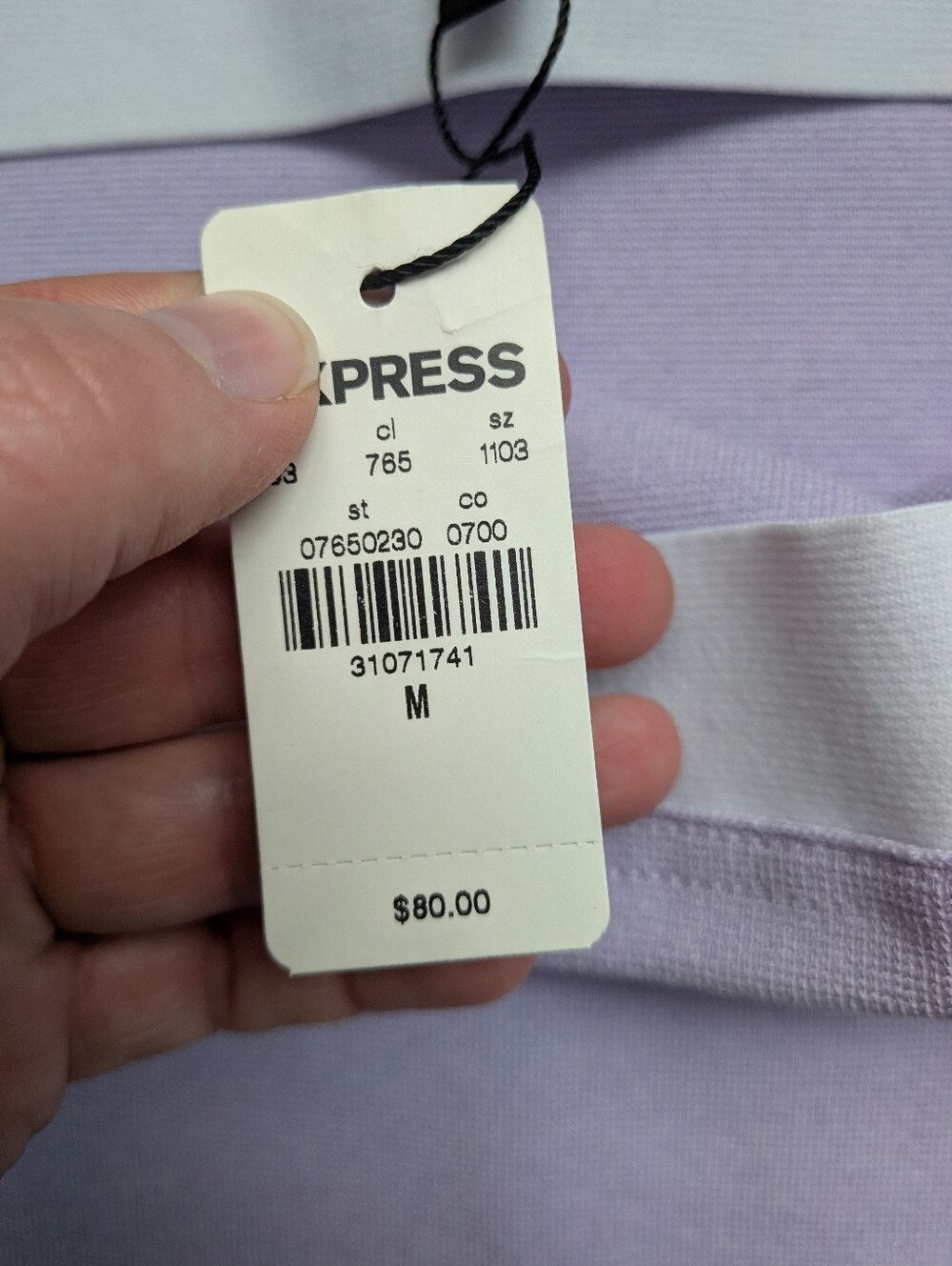 Express Body Contour High Waisted Lavender Mini Skirt NWT Size M - Picture 3 of 7